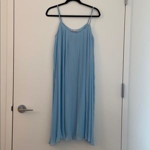 Zara sky blue pleated midi dress